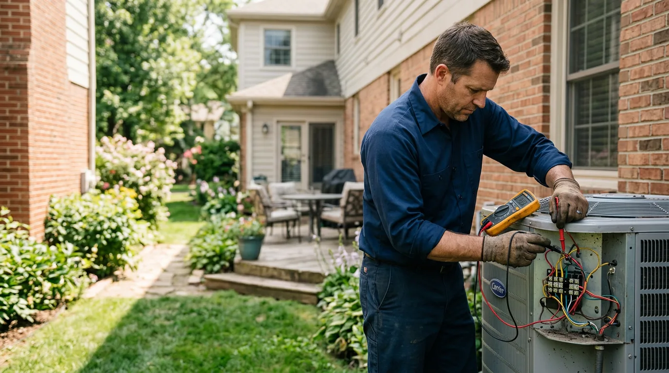 HVAC technician working near Cumberland, WI